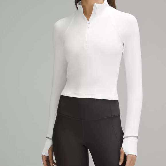 Lululemon Tops - New! It's Rulu Ribbed Cropped Half Zip Size 12